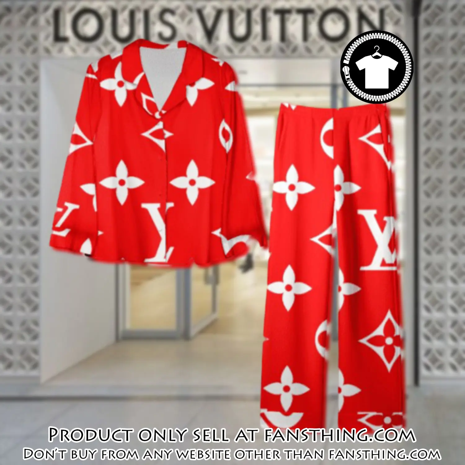 Trending luxury lv satin pajama set pjs1094 fst0717788